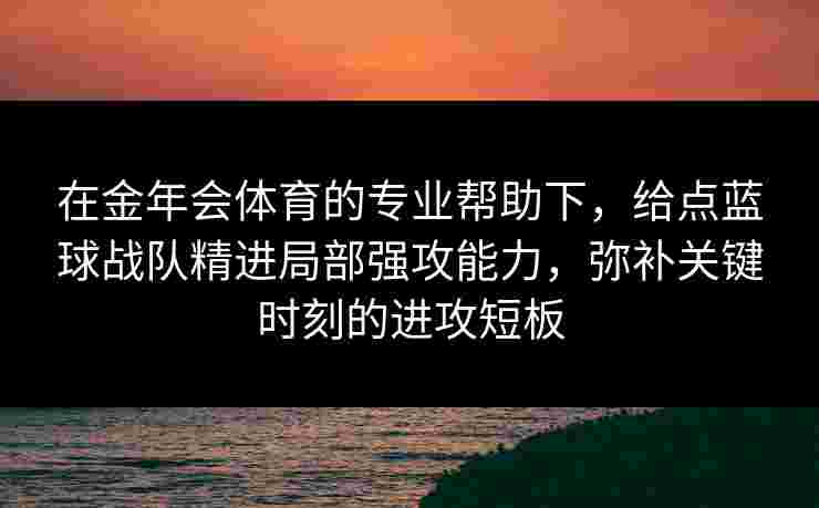 在金年会体育的专业帮助下，给点蓝球战队精进局部强攻能力，弥补关键时刻的进攻短板